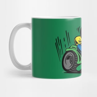 Racing Lawn Mower Tractor Cartoon Mug